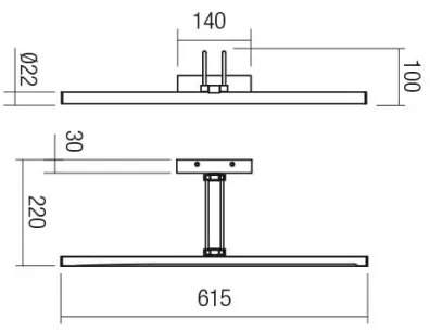 Aplică LED pentru tablouri IKON Redo 01-3473 LED/16,4W/230V 61,5 cm CRI 92 alamă