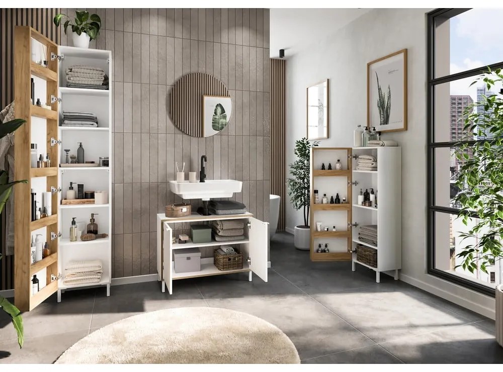 Dulap sub chiuvetă, alb, înalt 80x60 cm Topeka – Germania