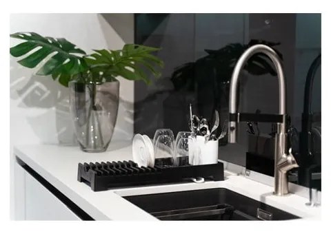 Scurgător de vase negru Vialli Design Livio Duo