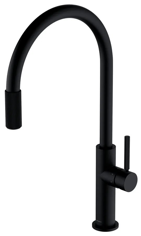 Baterie bucatarie negru mat Omnires Switch cu 3 cai, pentru apa filtrata