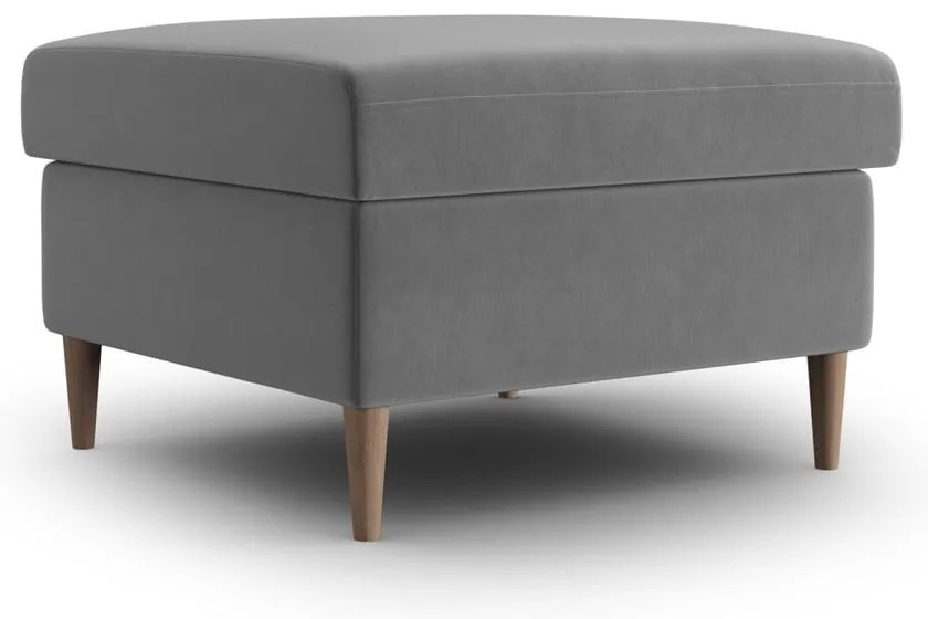 Taburet gri deschis cu tapițerie din catifea Kyoto – Cosmopolitan Design