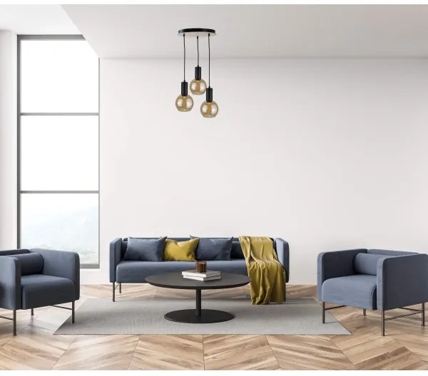 Lustră pe cablu JANTAR WOOD 3xE27/60W/230V d. 30 cm