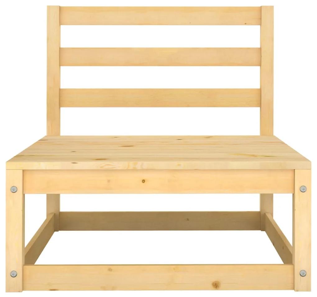 Set mobilier gradina, 3 piese, lemn masiv de pin Maro, 2x mijloc + suport pentru picioare, 1