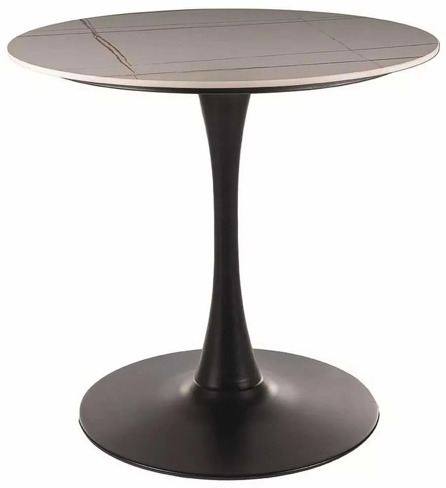 Masă de bucătărie Espero 80 cm, marmură / negru