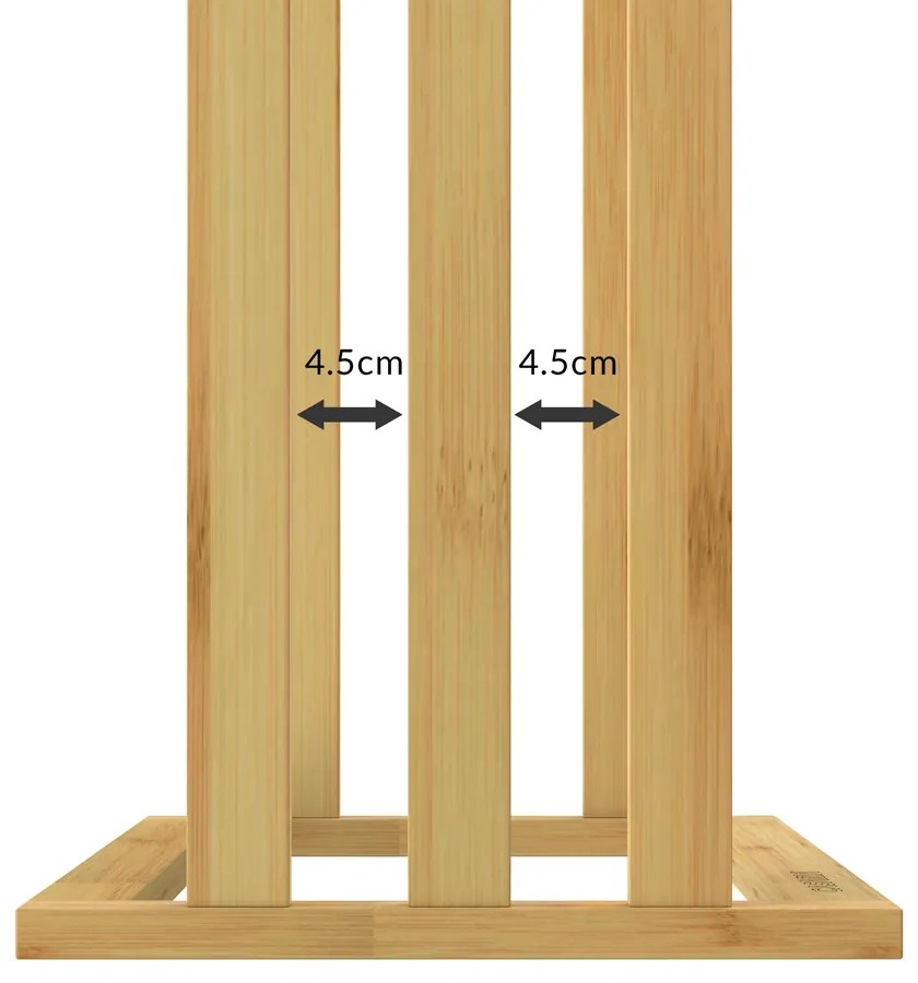 Suport de prosoape de bambus RUBBY cu bare metalice, 46x24x84cm, maro/argintiu Casaria