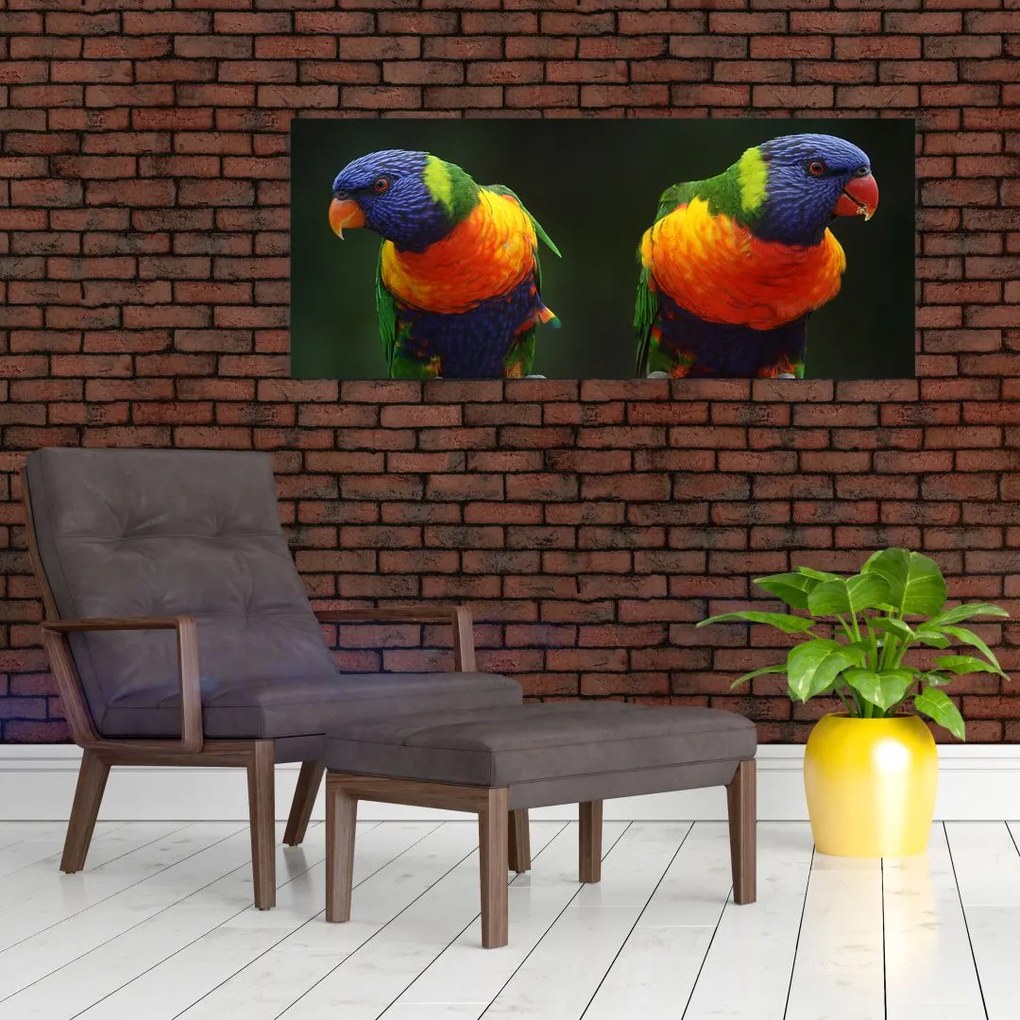 Tablou cu papagali (120x50 cm)