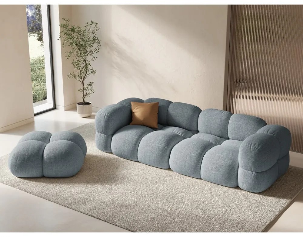 Canapea albastru-deschis 250 cm Loretto – Cosmopolitan Design