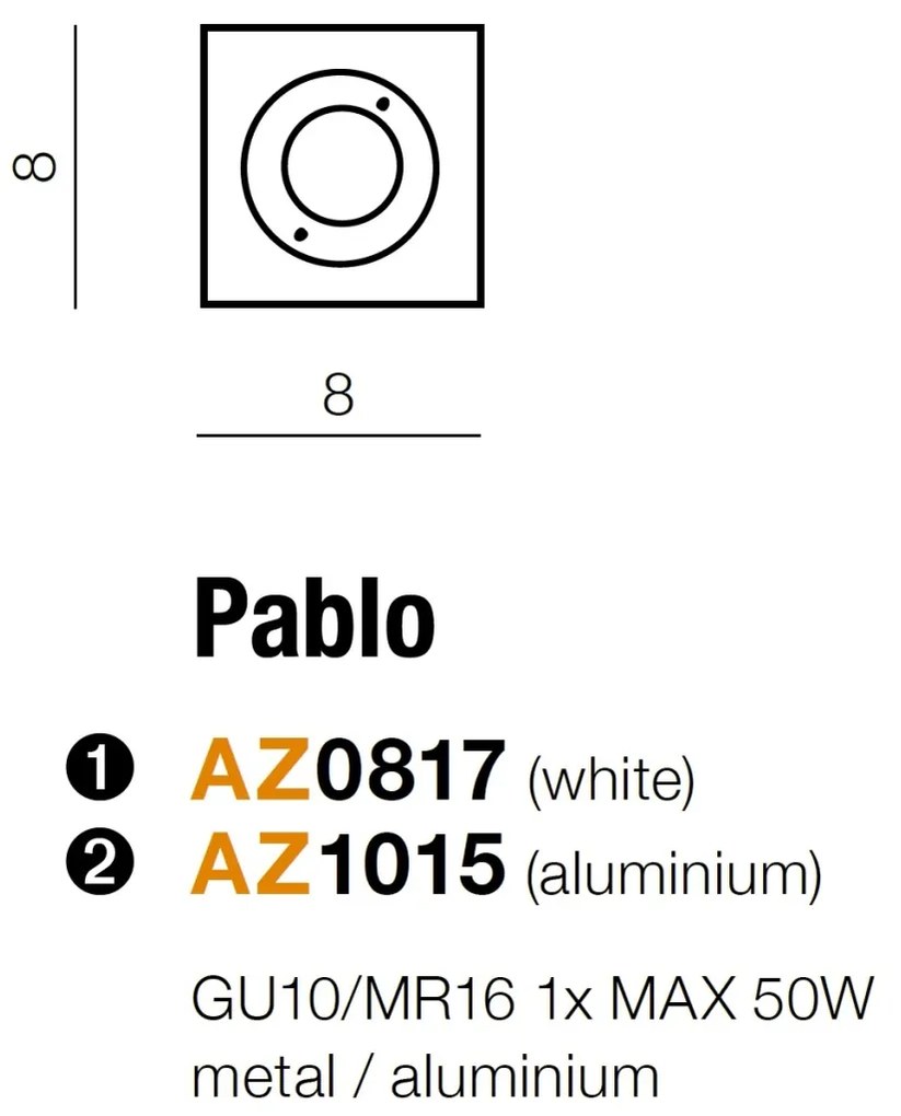 Spot pentru baie incastrabil Pablo aluminiu