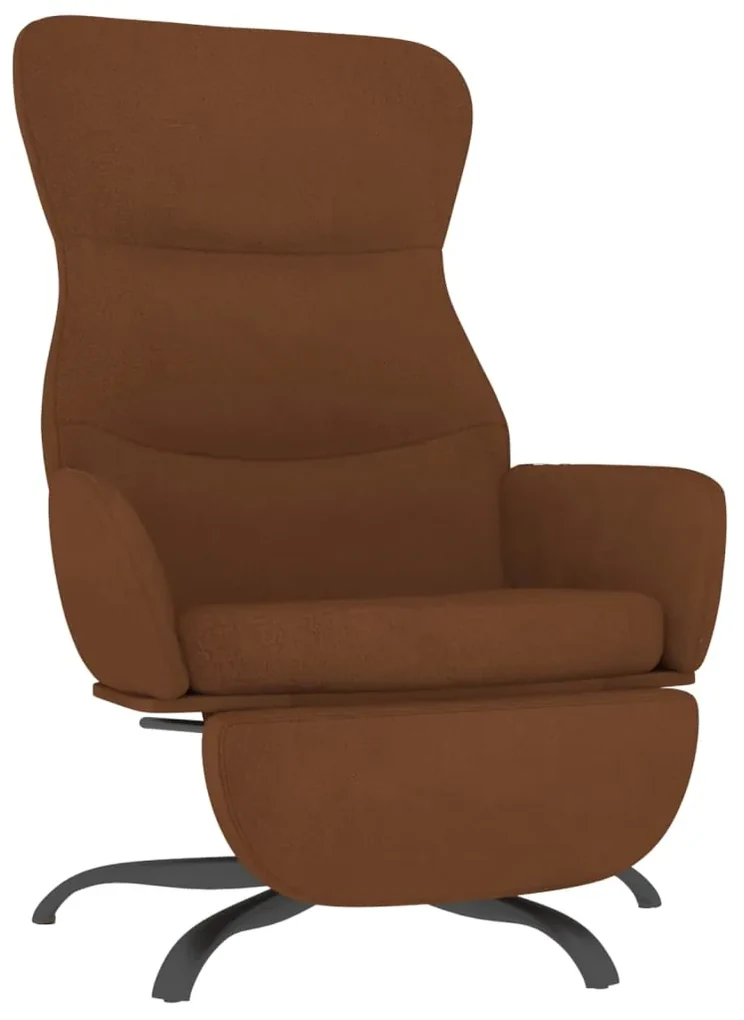 3097478 vidaXL Scaun de relaxare cu suport de picioare, maro, microfibră