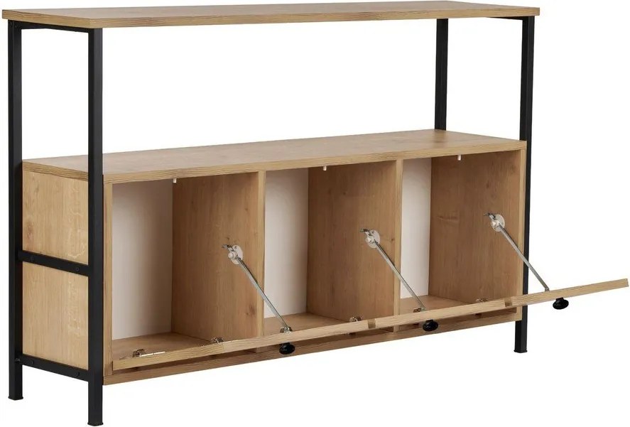 Masă consolă în culoare naturală deschisă cu aspect de lemn de stejar 29,5x120 cm Solace – Kalune Design