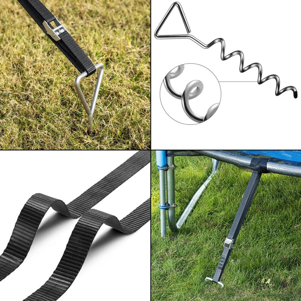 Set de ancore pentru sol, 4 bucăți, 42,5x8,5cm, argintiu Monzana