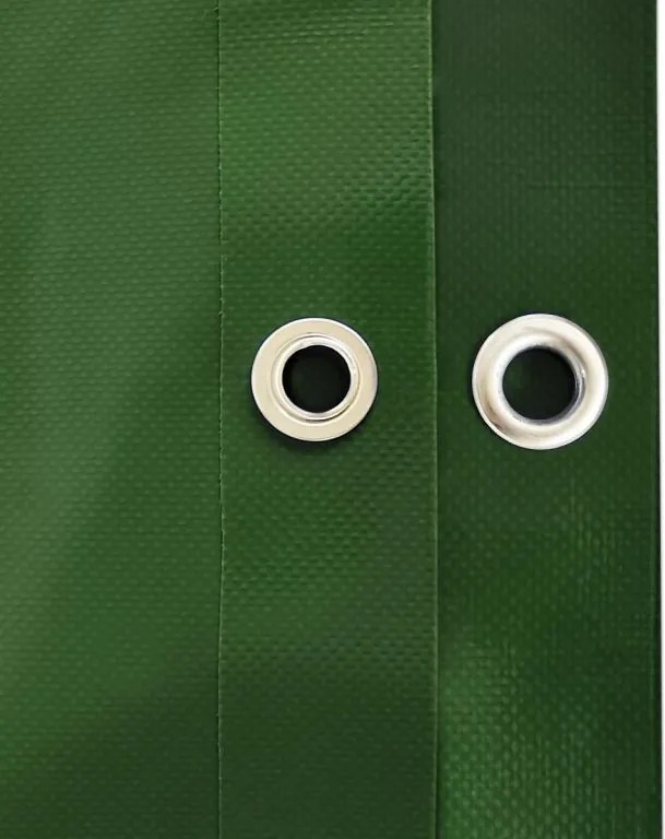 Prelată JAGO 650 g / m², ochiuri din aluminiu,verzi, 5 x 8 m