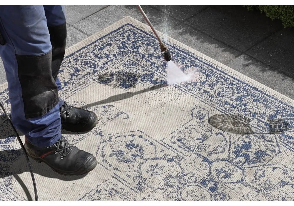 Covor adecvat pentru exterior NORTHRUGS Borbon, 160 x 230 cm, albastru-crem