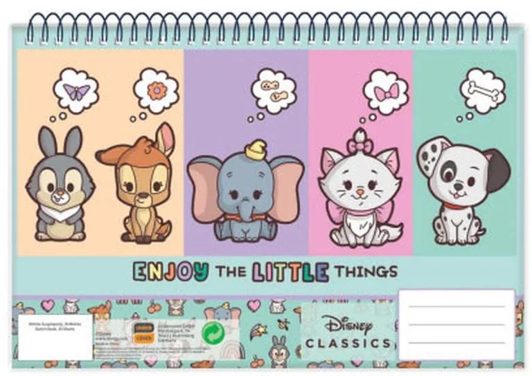 Disney Animals Caiet de schițe Classic A/4 cu spirală, 30 de file