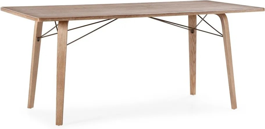 Masă de dining cu blat cu aspect de lemn de stejar 90x180 cm Lujan – MOME
