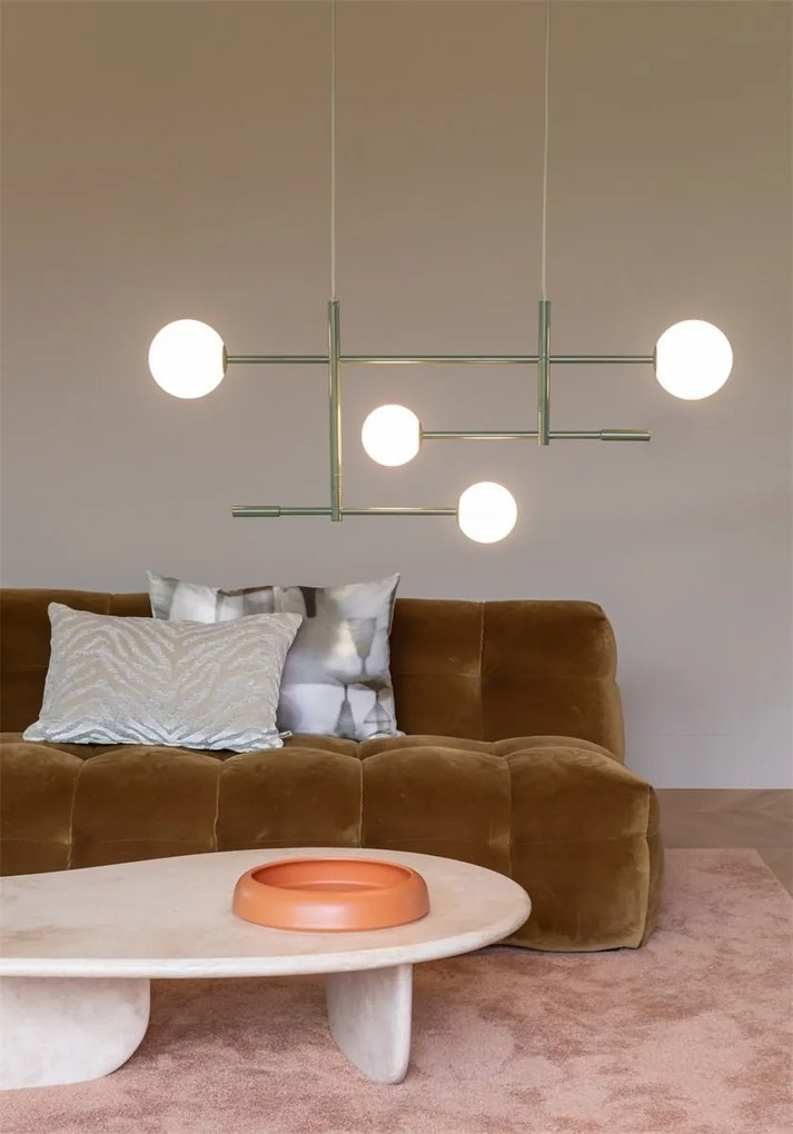 Lustra metal verde cu 4 globuri sticla Copenhagen