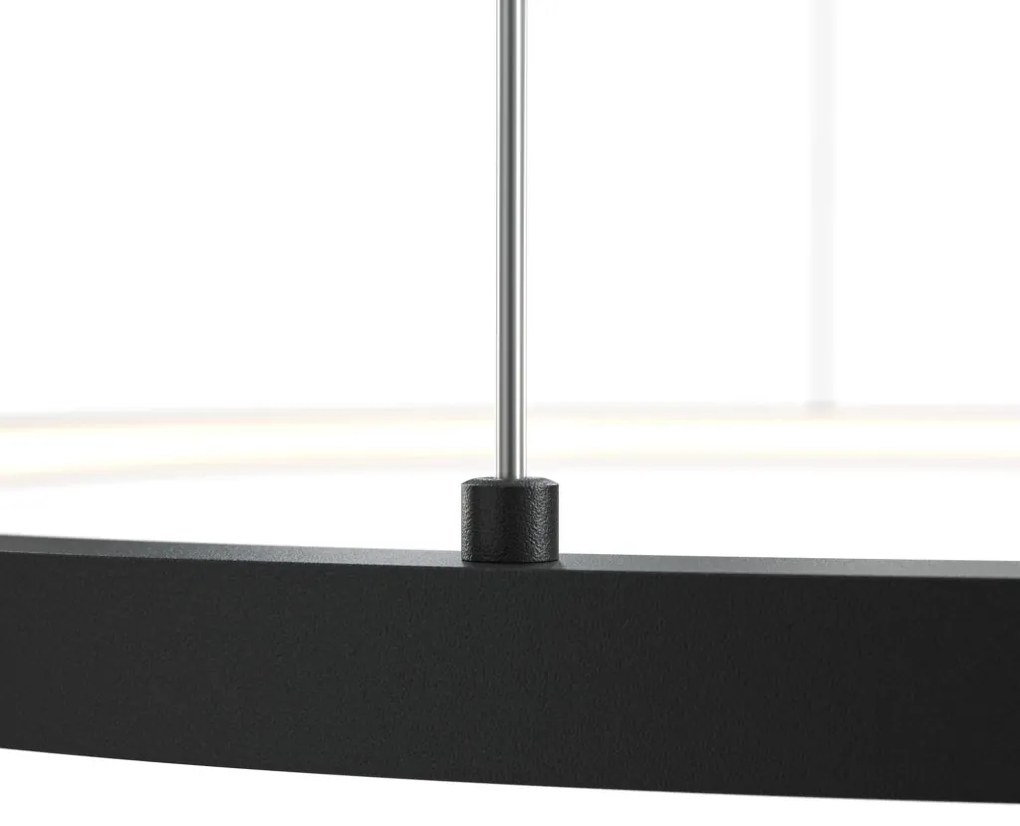 Lustra LED, pendul design modern Glint negru 63x78cm