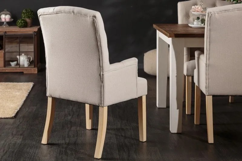 Set 2 scaune cu brate stil baroc Castle bej