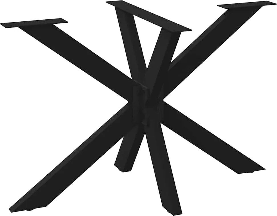 vidaXL Picior masă de sufragerie în formă de păianjen, negru, 120x68x(72-73) cm, oțel