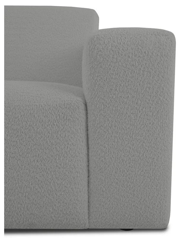 Canapea gri cu tapițerie din stofă bouclé 228 cm Roxy – Scandic