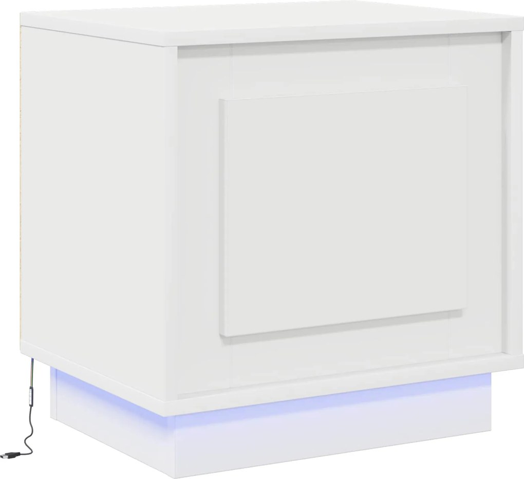 vidaXL Dulap de noapte Alb 44 x 34,5 x 45 cm Lemn compozit