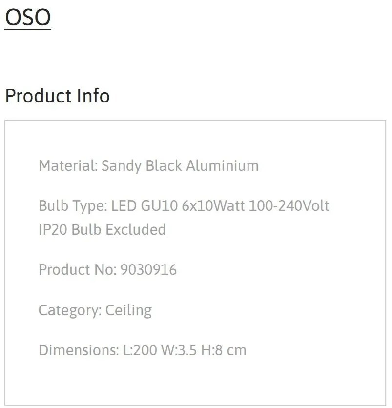 Plafoniera cu 6 Spoturi directionabile stil minimalist OSO, NVL-9030916
