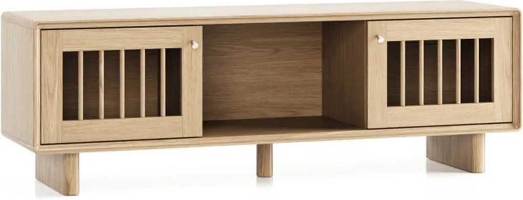 Comodă TV lemn masiv Cooper, 160 × 42,5 × 53 cm