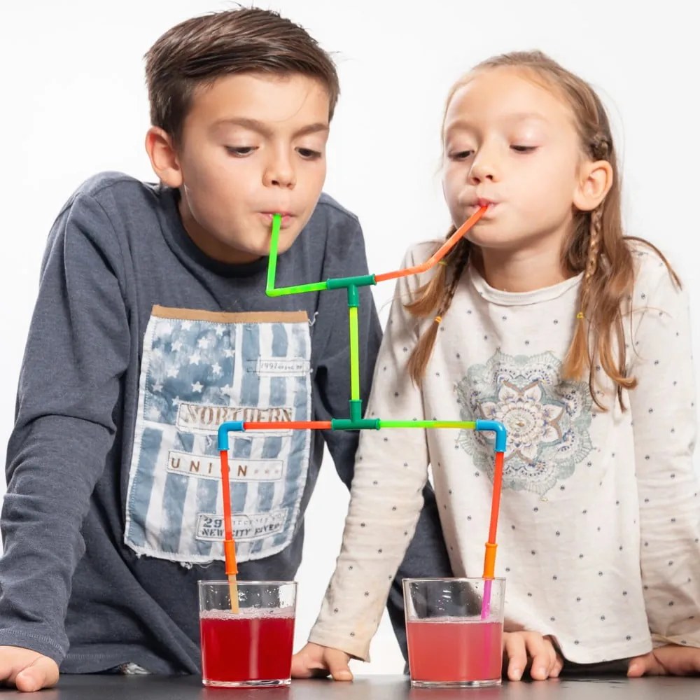 Joc cu paie pentru copii InnovaGoods Playz Kidz Drinking Straws