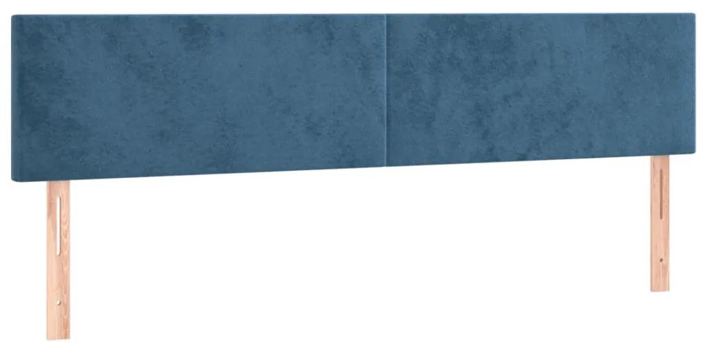 345822 vidaXL Tăblii de pat, 2 buc, albastru închis, 80x5x78/88 cm, catifea
