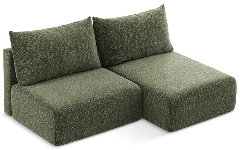 Colțar verde extensibil/cu spațiu de depozitare (cu colț pe partea dreaptă) Kalena – Makamii