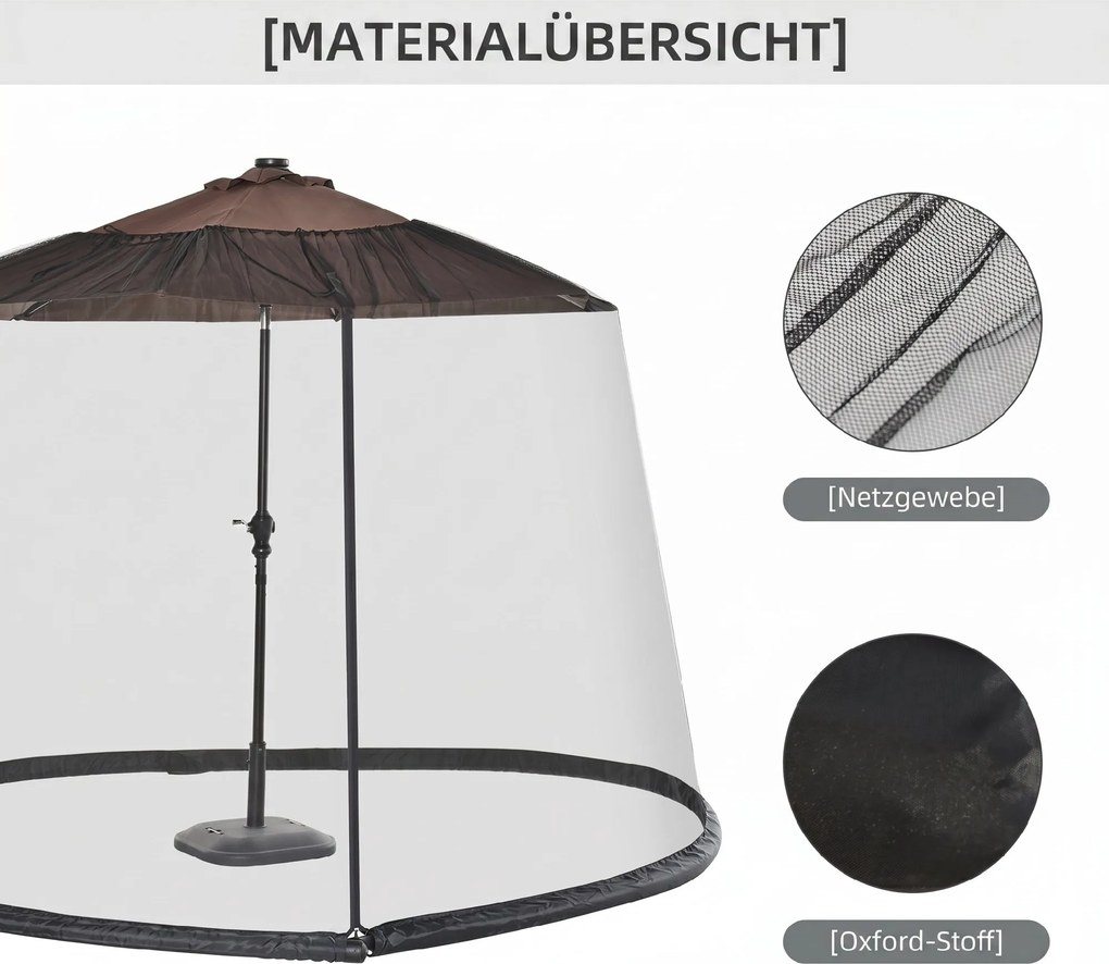 Outsunny Plasă de Protecție pentru Umbrelă de Soare, Copertină și Casă Plasă, Negru, 7.5' | Aosom Romania