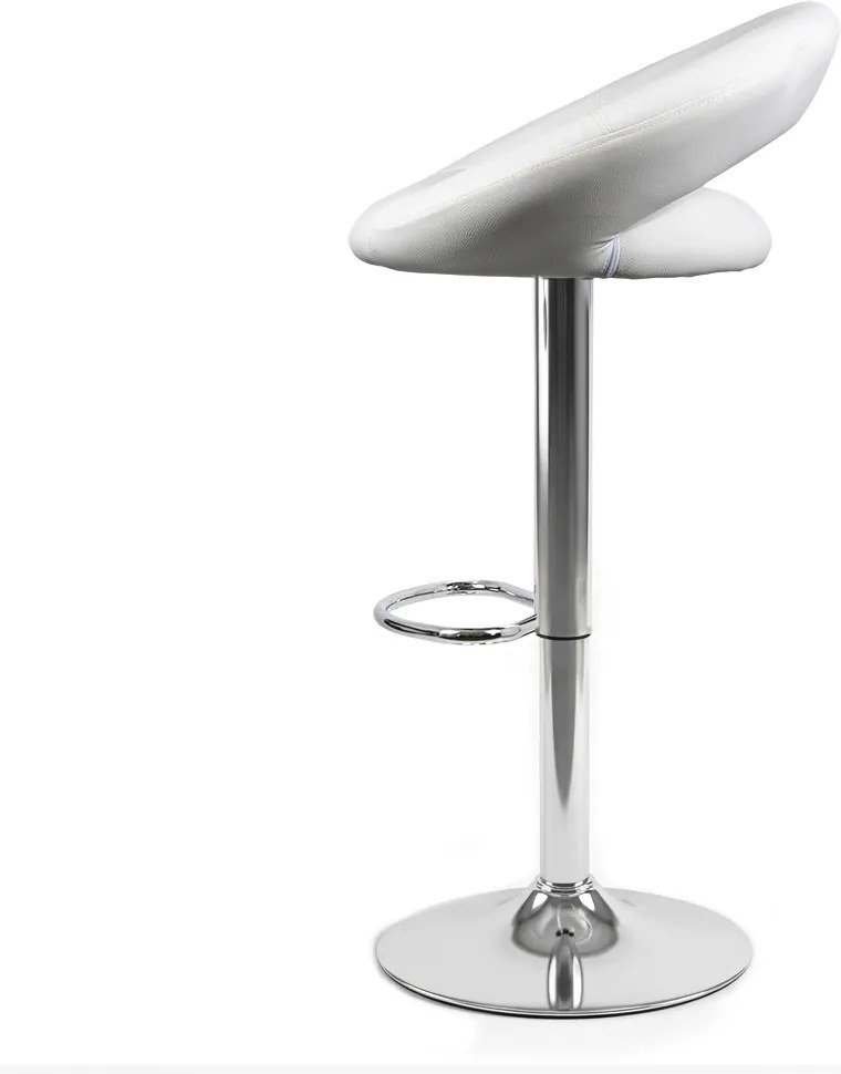 Scaun de bar din piele ecologică cu bază metalică ABS 151 alb