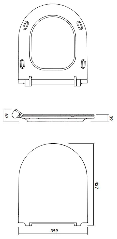 Capac wc soft close duroplast Cersanit Crea Slim, oval Ovala