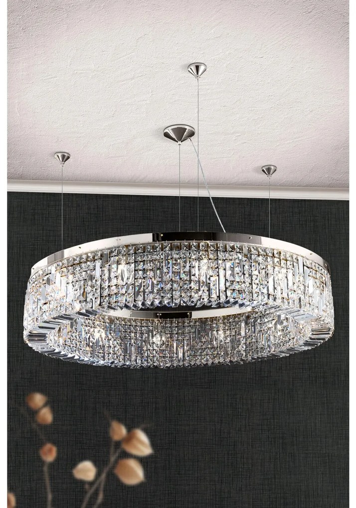 Lustra cristal Asfour design modern de lux Ring 110cm chrome plated