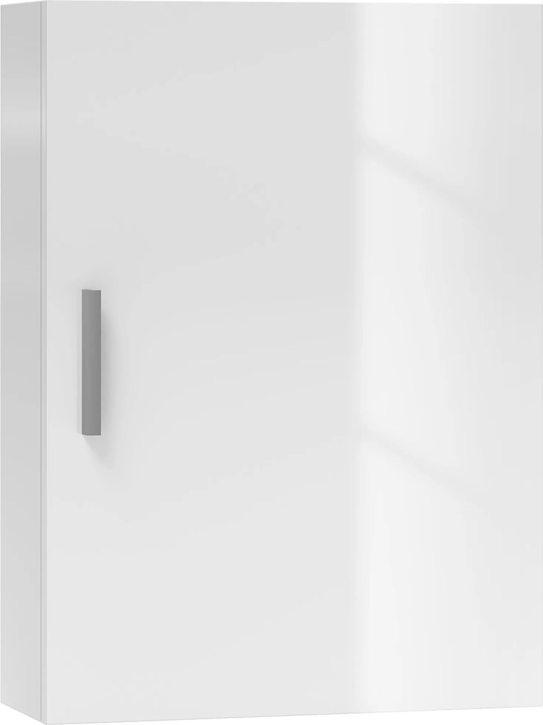 HOMCOM Dulap de Perete pentru Baie cu Rafturi Reglabile din Sticlă Securizată, 40x15x55 cm, Alb lucios | Aosom Romania
