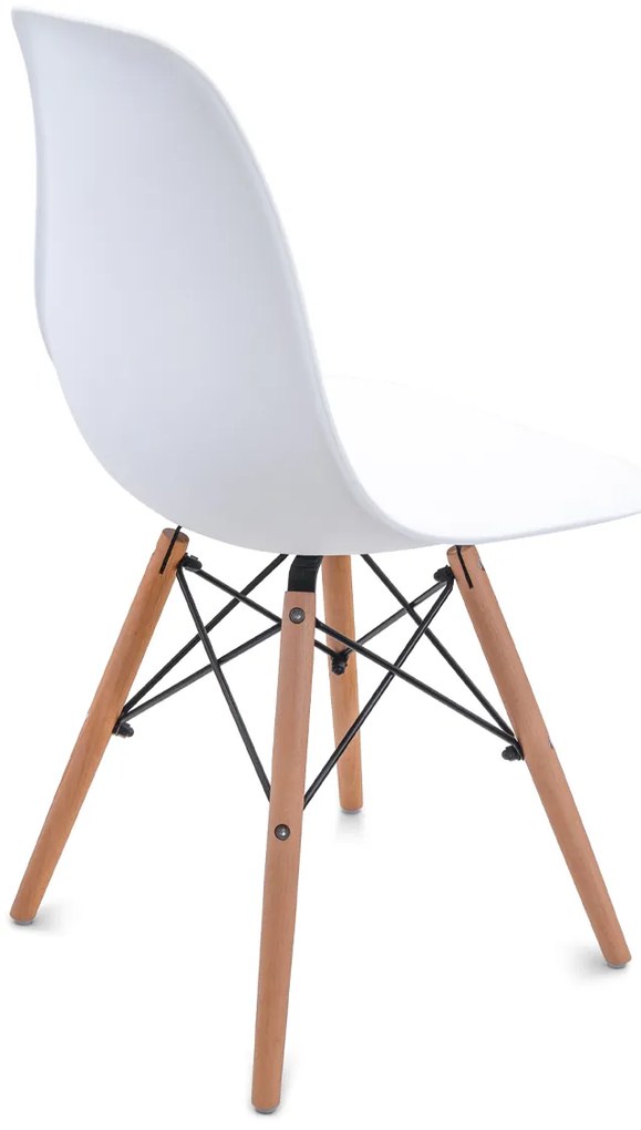 Scaune de sufragerie 4buc albe, stil scandinav Classic