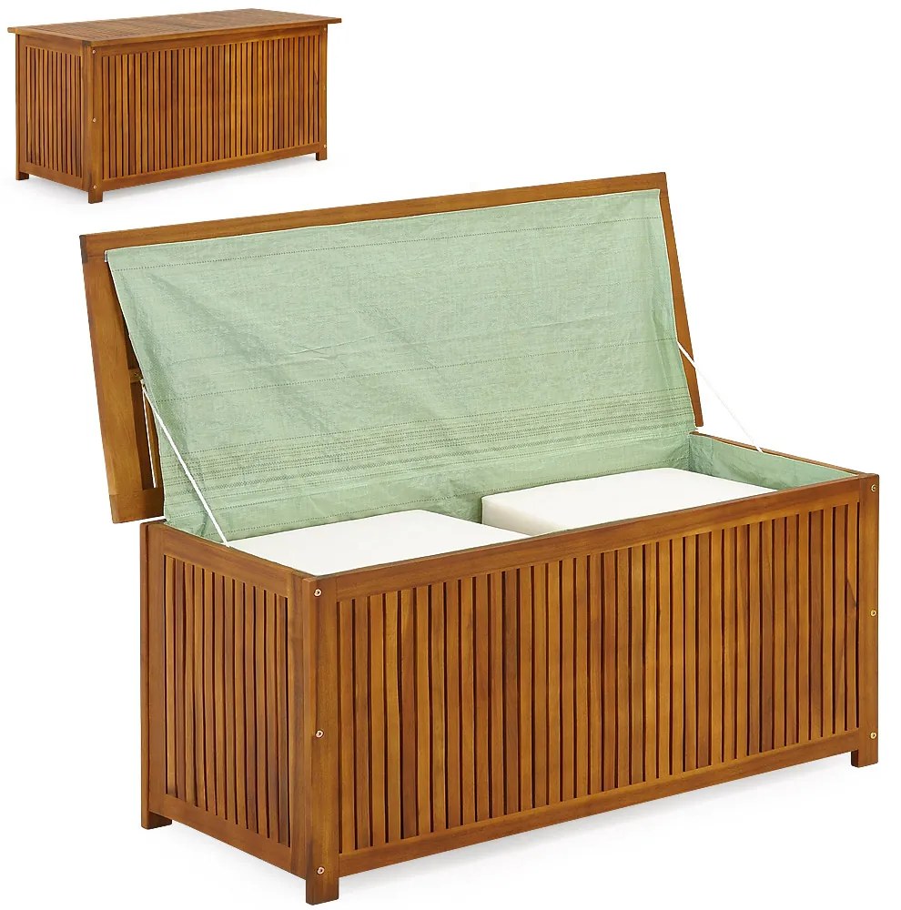 Ladă de lemn ACACIA, 117x50x59cm, maro natural Jurhan