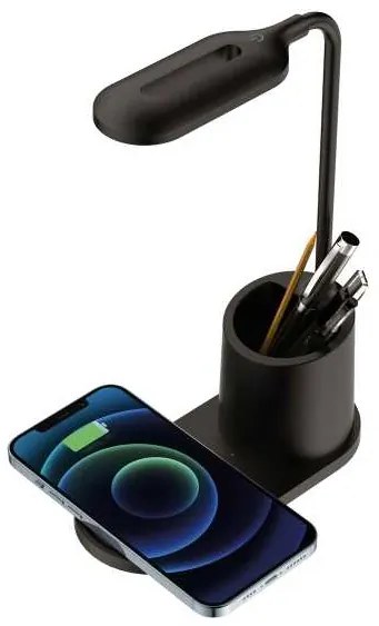 Lampă de masă Platinet 3 W, încărcare wireless, negru