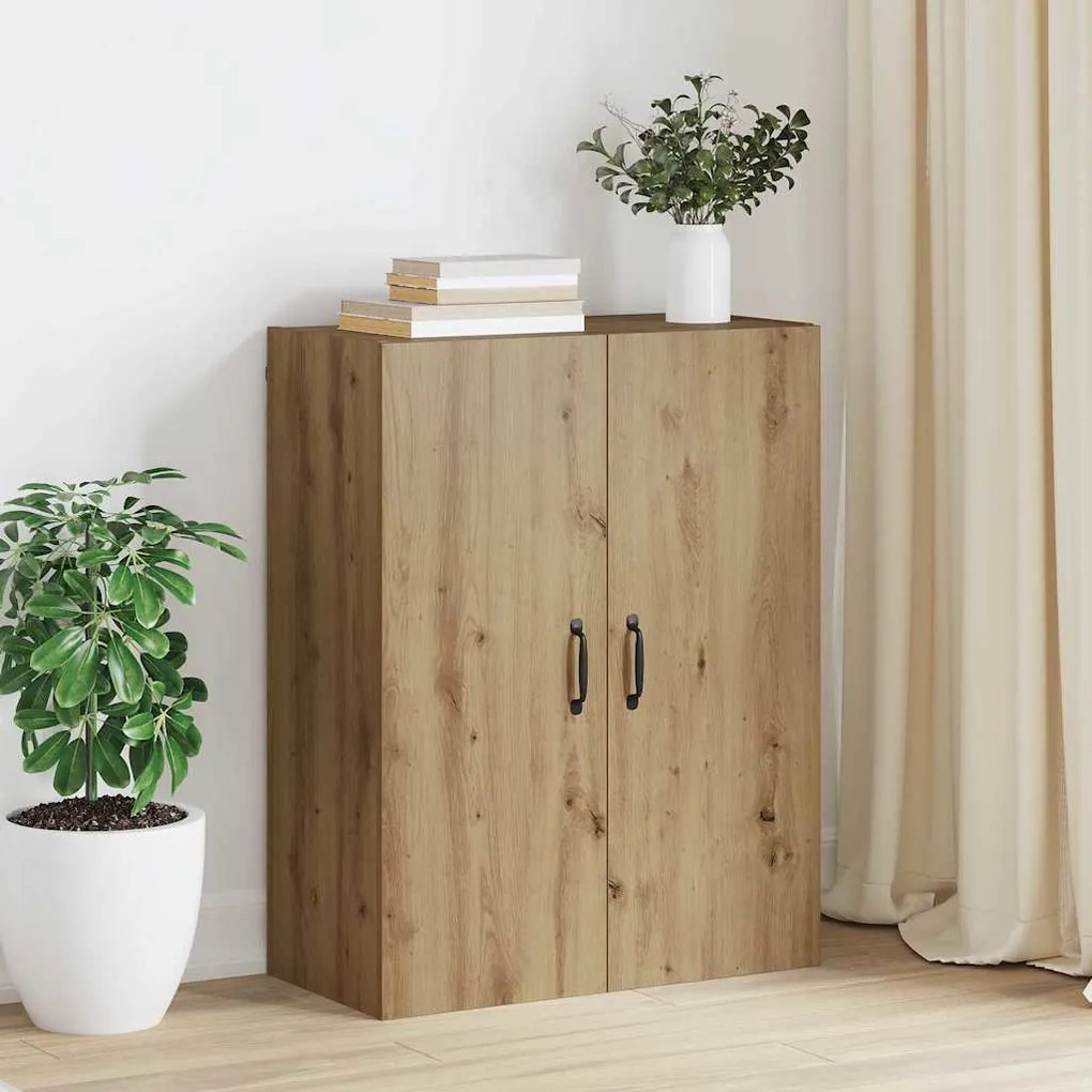 vidaXL Dulap suspendat cu raft Pe perete cu ușă stejar artizanal 69.5 x 34 x 90 cm