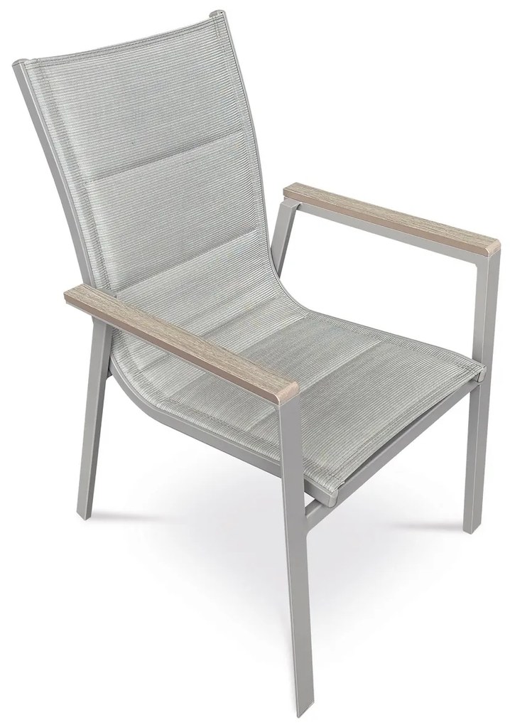 Autronic Scaun de grădină, aluminiu, textil, gri, AZ C-S1110 GREY