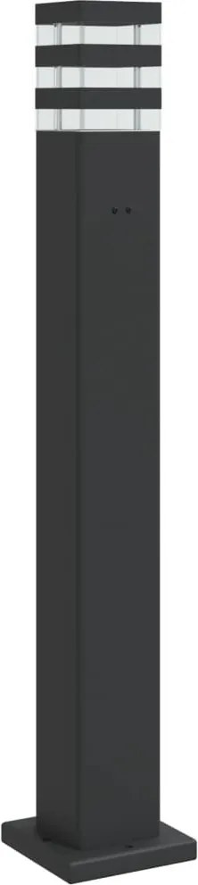 vidaXL Lampă exterioară de podea cu priză, negru, 80 cm, aluminiu