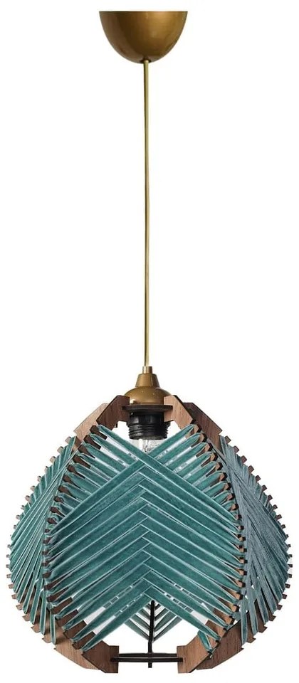 Lustră albastră/în culoare naturală cu abajur textil ø 25 cm Yola – Opviq lights