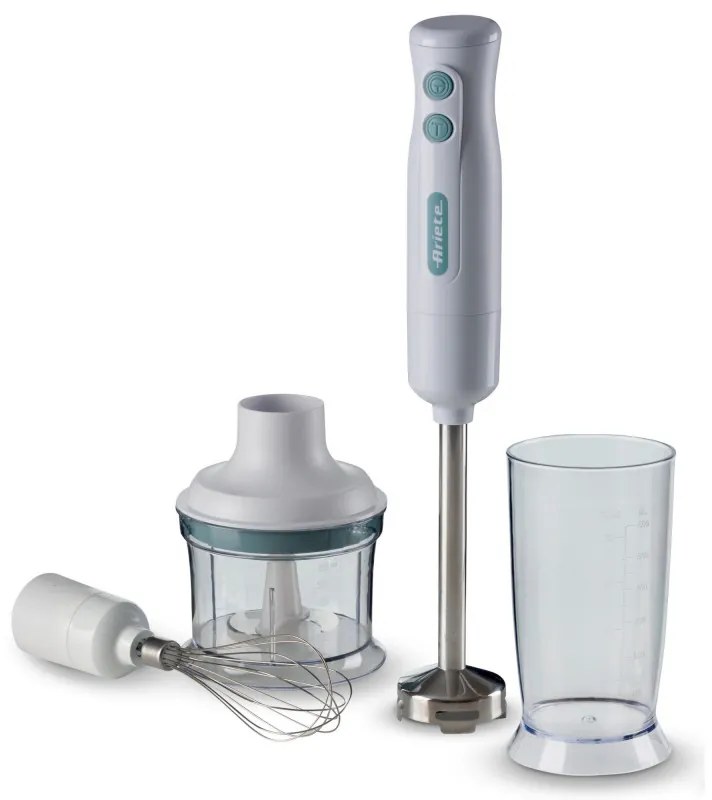Set mixer, blender, tocator 3 în 1 Ariete BREAKFAST 0601/11, 700W, 500 ml, 2 viteze, Functie anti-stropire, Alb