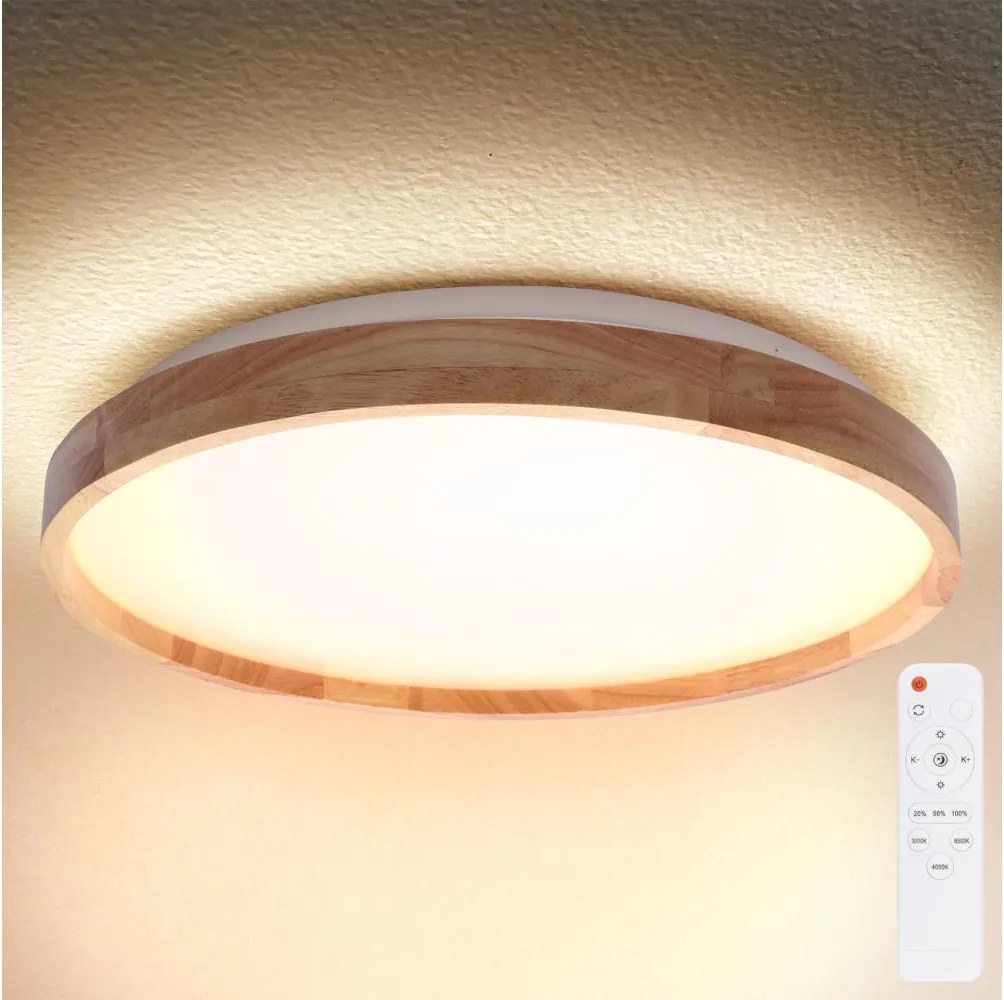 Brilagi - Corp de iluminat LED dimabil ALSON LED/72W/230V 3000-6500K stejar Ø 78 cm + telecomandă