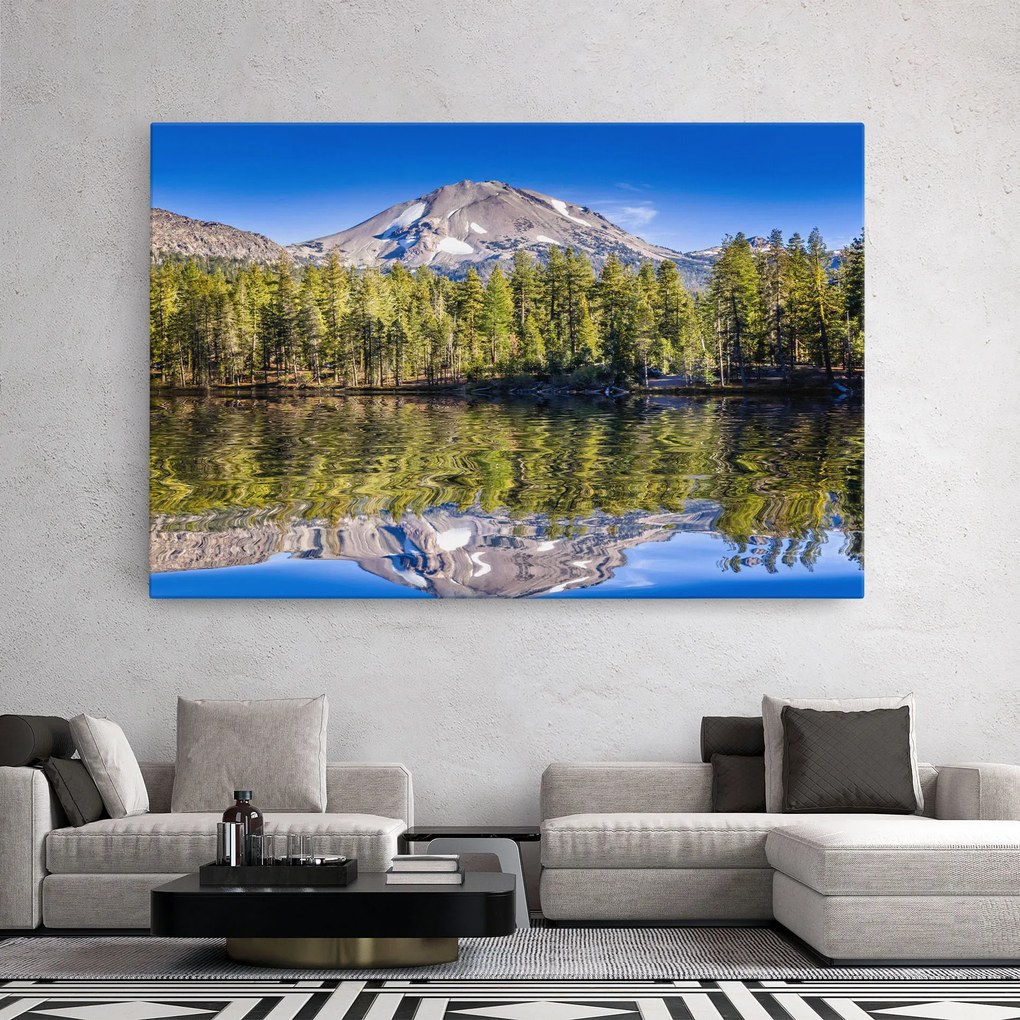 Tablou Canvas, 20x30cm, Dormitor si Living, Peisaje, Lacuri, Green Tree Lake