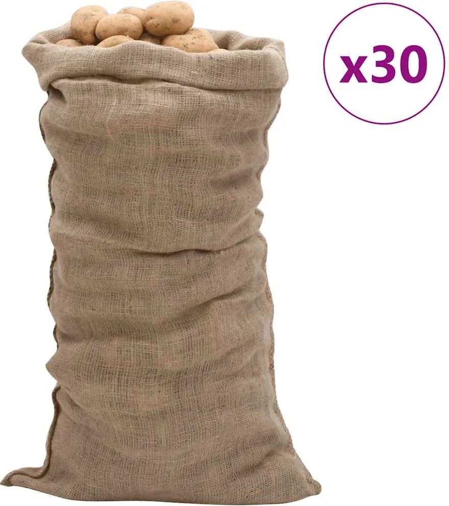 vidaXL Saci de iută, 30 buc., 65x135 cm, iută 100%, 220 g/m²