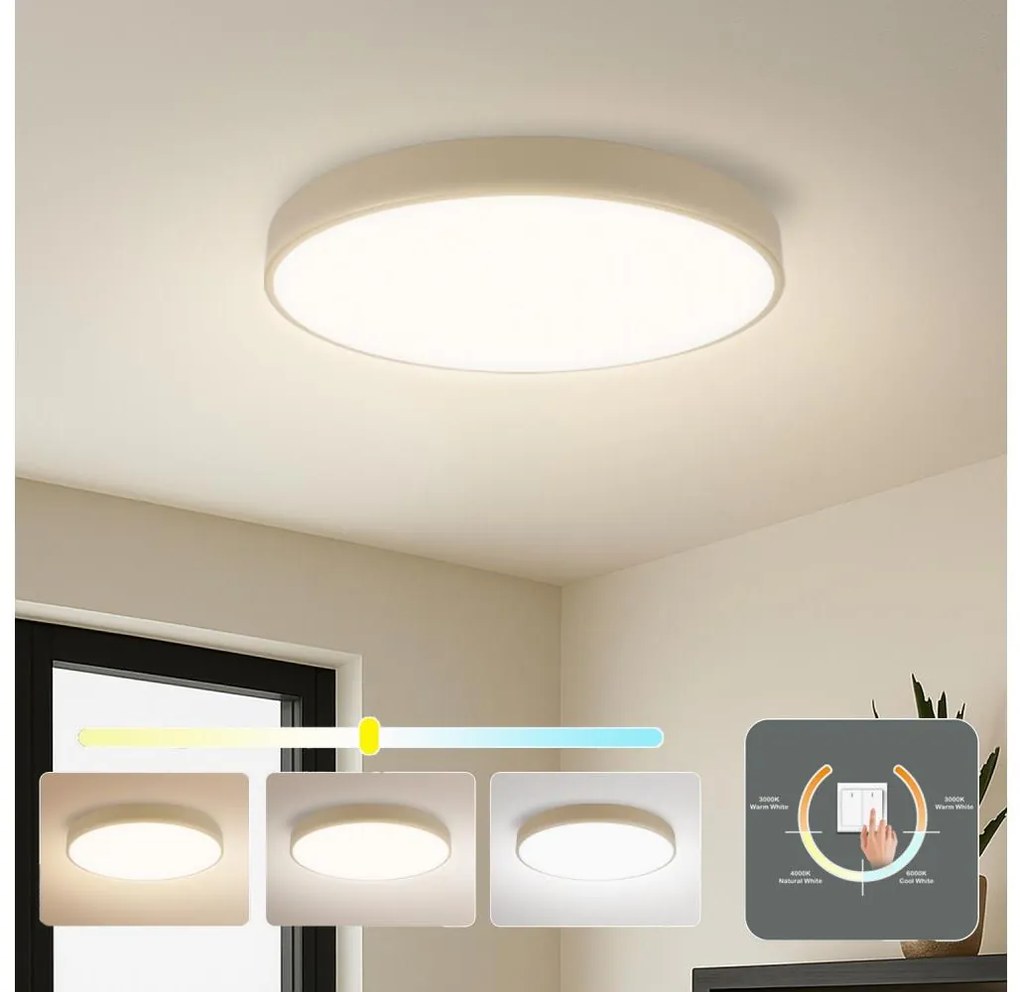 Brilagi - Plafonieră LED POOL, 60W, 230V, 3000/4500/6000K, Ø50 cm, bej