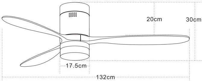 Lustra LED cu Ventilator si telecomanda Crius negru/lemn cires