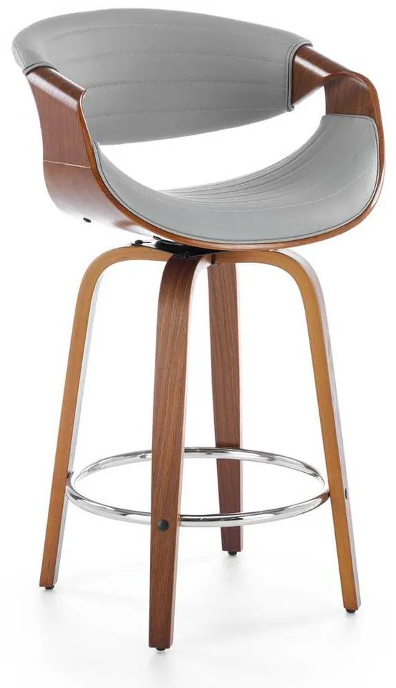 Scaun de bar Scarlet, gri / nuc