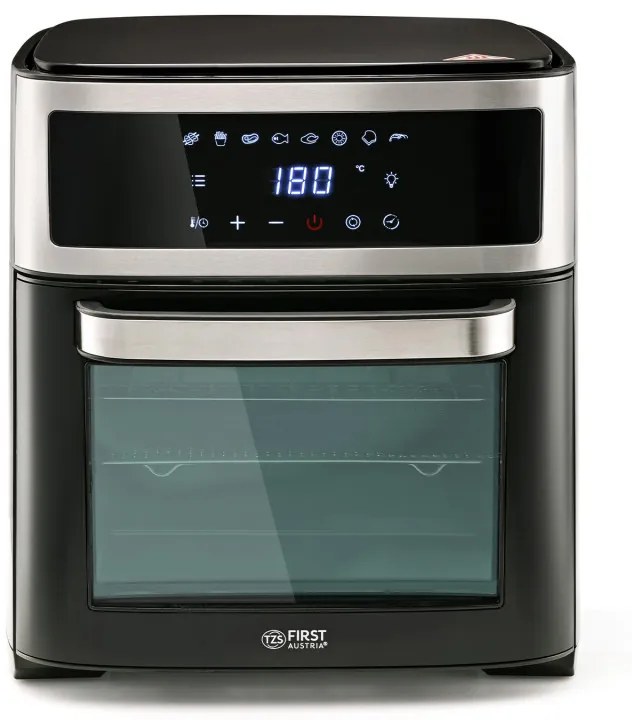 Resigilat: Friteuza cu aer fara ulei Air Fryer First Austria FA-5053-5, 1700W, 13 litri, 8 programe, Timer, Inox/negru